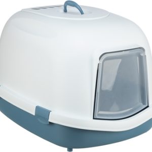 Trixie kattenbak primo xxl top met kap blauw / wit
