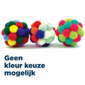 Happy pet tabby patch pom pom bal assorti