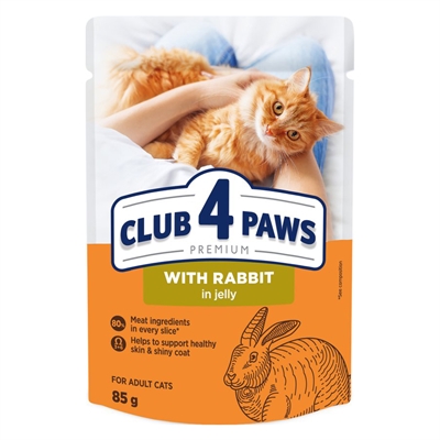 Club 4 paws premium adult rabbit in jelly pouch